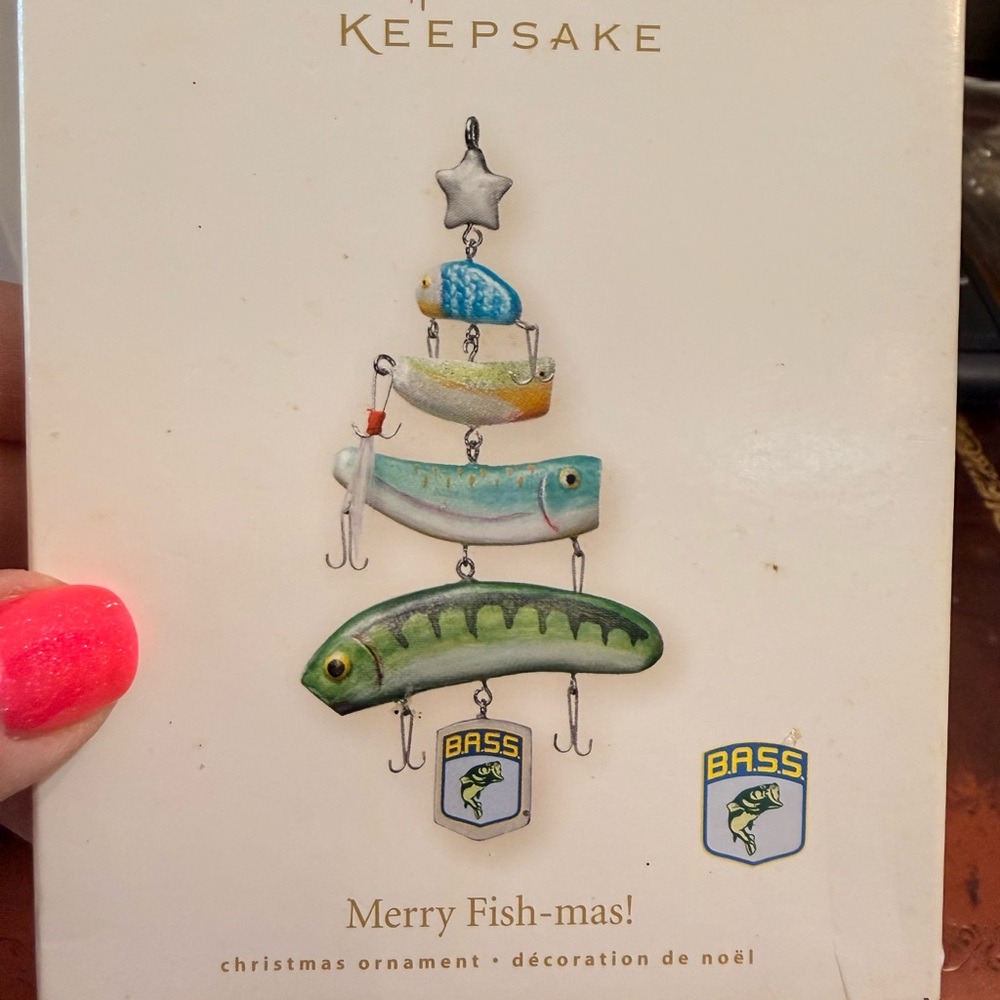 2 Hallmark Keepsake BASS Boat and BASS Lure Ornaments - Picture 7 of 11